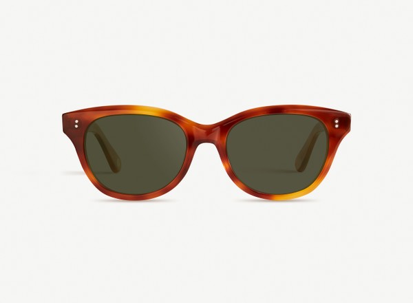 Front view of a pair of eyeglasses called the Soulmate in Amber