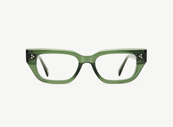 Front view of a pair of eyeglasses called the Publicist in Jade