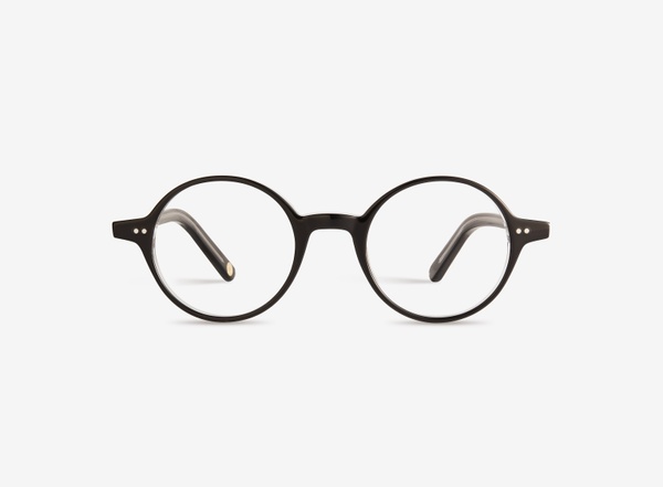 Front view of a pair of eyeglasses called the Visionary in Black