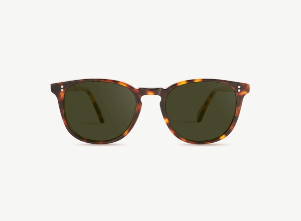 Front view of a pair of eyeglasses called the Pal in Tortoise