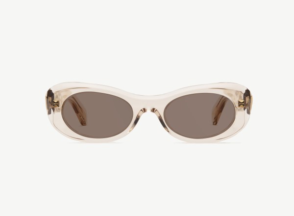 Front view of a pair of eyeglasses called the Flow in Nude
