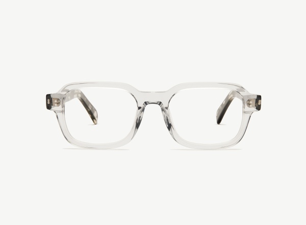 Front view of a pair of eyeglasses called the Prophet in Frost