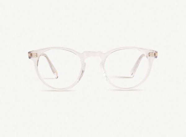 Front view of a pair of eyeglasses called the Bohemian in Crystal