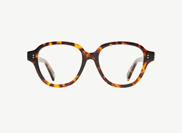 Front view of a pair of eyeglasses called the Altruist in Tortoise