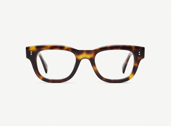 Front view of a pair of eyeglasses called the Navigator in Cognac