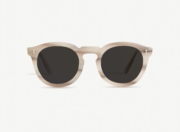 Front view of a pair of eyeglasses called the Charmer in Slate
