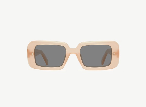 Front view of a pair of eyeglasses called the Boss in Coral