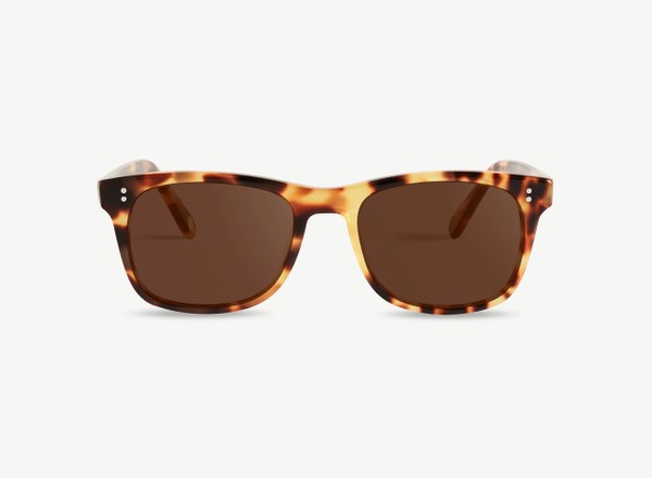 Front view of a pair of eyeglasses called the Founder in Camel