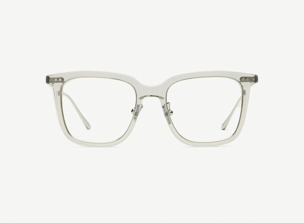 Front view of a pair of eyeglasses called the Manager in Smoke