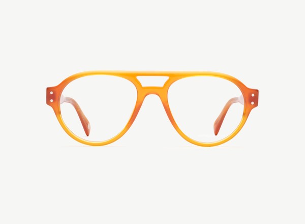 Front view of a pair of eyeglasses called the Sailor in Marigold