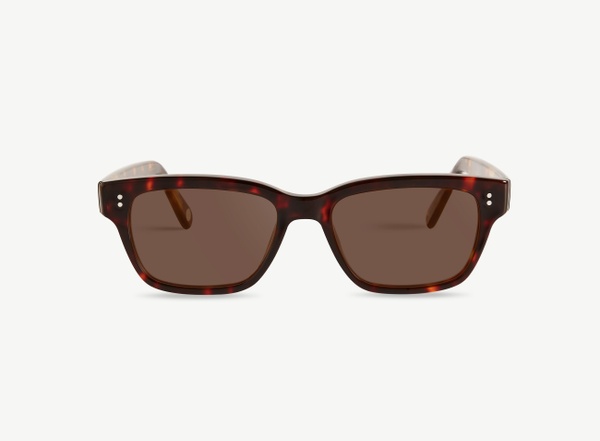 Front view of a pair of eyeglasses called the Exec in Cigar