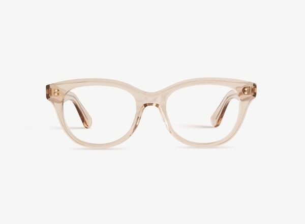 Front view of a pair of eyeglasses called the Soulmate in Nude