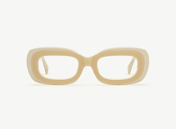 Front view of a pair of eyeglasses called the Serene in Ivory Fuse