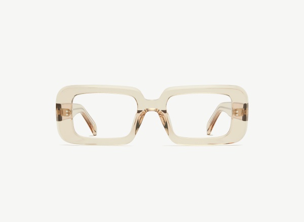 Front view of a pair of eyeglasses called the Boss in Nude