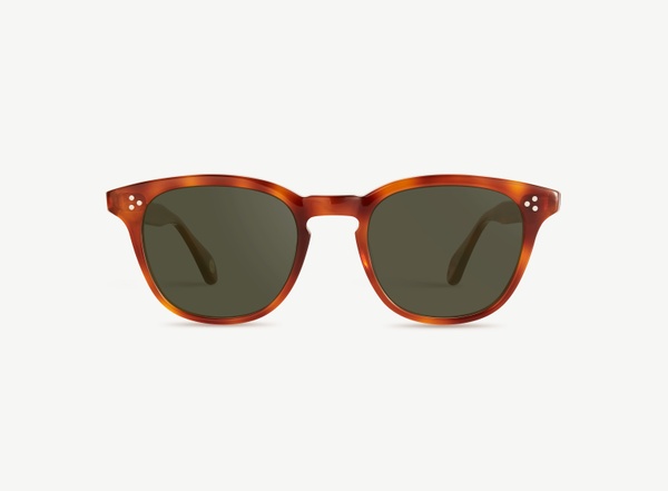 Front view of a pair of eyeglasses called the Believer in Amber