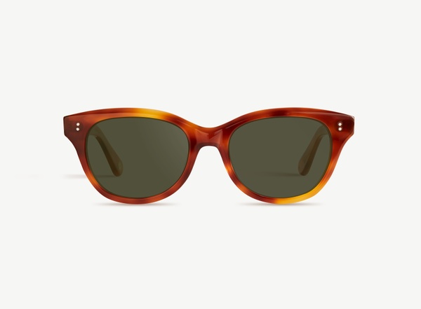 Front view of a pair of eyeglasses called the Soulmate in Amber