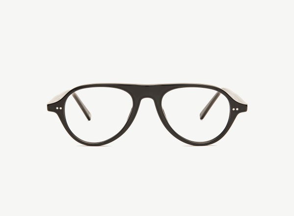 Front view of a pair of eyeglasses called the Pilot in Black