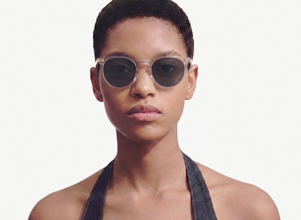 Front view of a pair of eyeglasses called the Parisian in Crystal