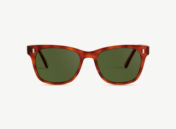 Front view of a pair of eyeglasses called the Actor in Amber