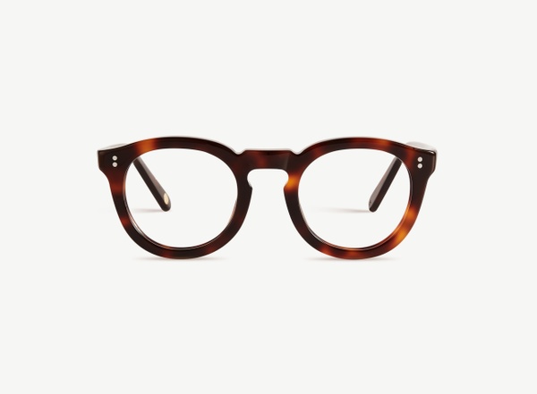 Front view of a pair of eyeglasses called the Charmer in Cognac