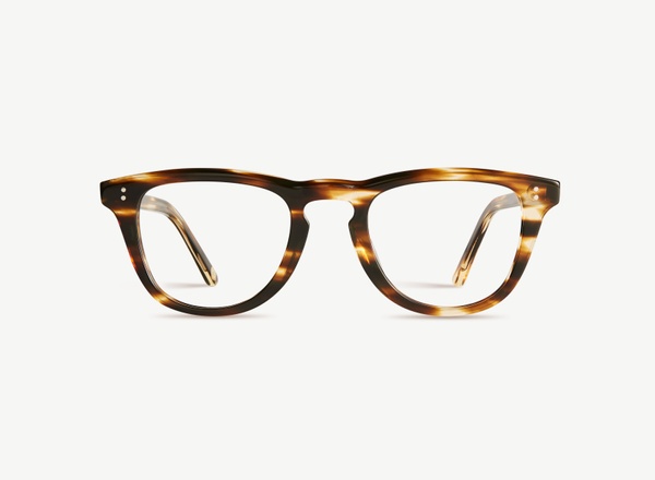 Front view of a pair of eyeglasses called the Pianist in Tobacco
