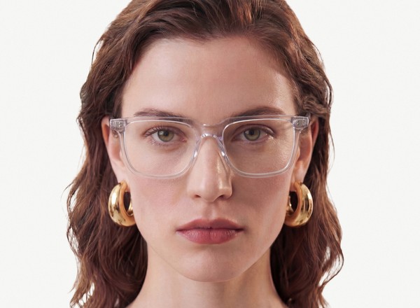 Front view of a pair of eyeglasses called the Leader in Crystal