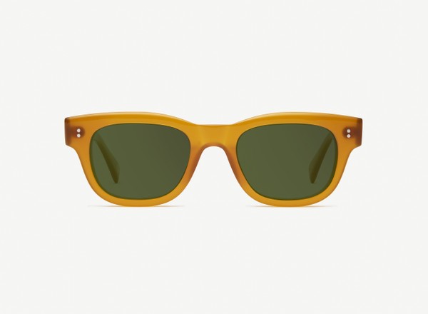 Front view of a pair of eyeglasses called the Navigator in Marigold