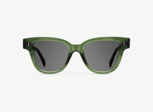 Front view of a pair of eyeglasses called the Singer in Jade