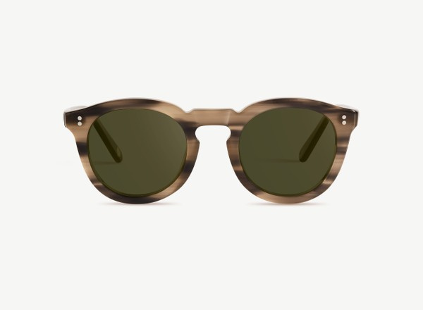 Front view of a pair of eyeglasses called the Charmer in Ash