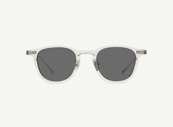 Front view of a pair of eyeglasses called the Critic in Smoke