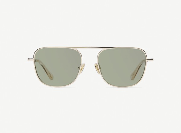 Front view of a pair of eyeglasses called the Pioneer in Gold