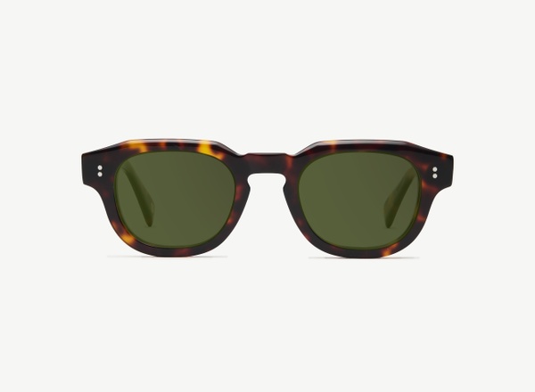Front view of a pair of eyeglasses called the Cosmonaut in Tortoise