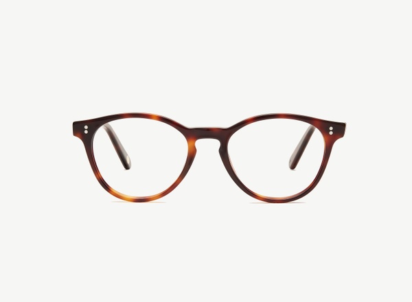 Front view of a pair of eyeglasses called the Fashioner in Cognac