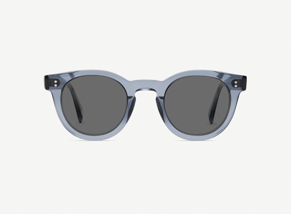 Front view of a pair of eyeglasses called the Messenger in Denim