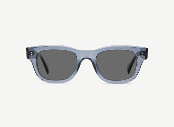 Front view of a pair of eyeglasses called the Navigator in Denim