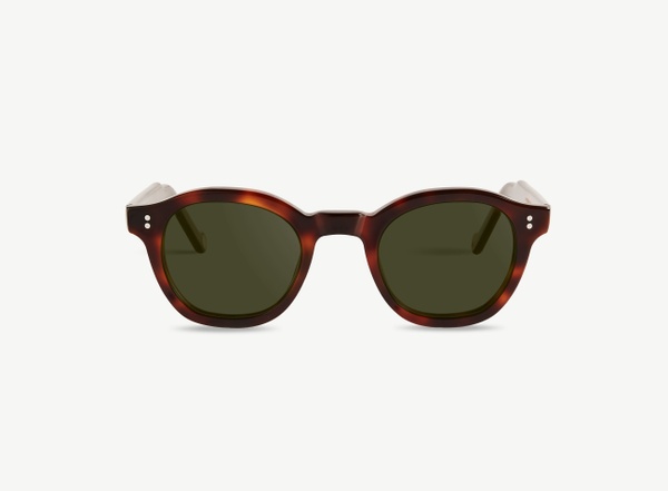 Front view of a pair of eyeglasses called the Designer in Cognac