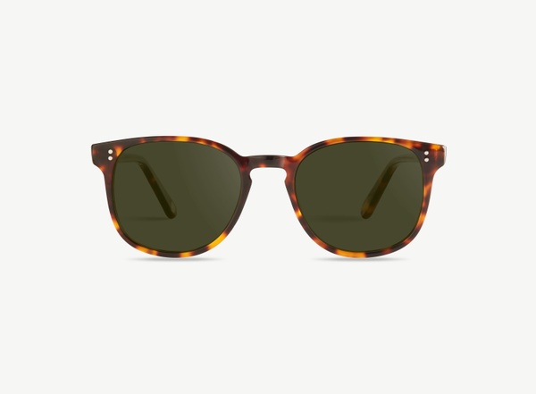 Front view of a pair of eyeglasses called the Superhero in Tortoise