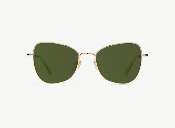 Front view of a pair of eyeglasses called the Muse in Gold