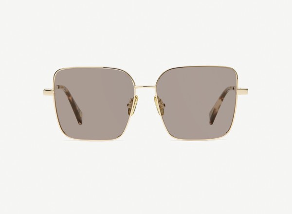 Front view of a pair of eyeglasses called the Writer in Rose Gold