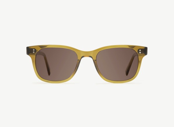 Front view of a pair of eyeglasses called the Creator in Olive