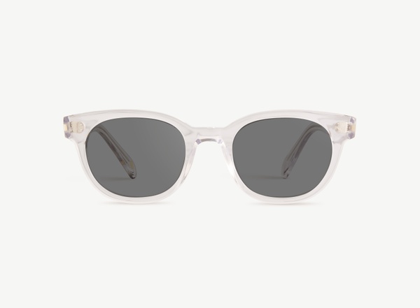 Front view of a pair of eyeglasses called the Epicure in Crystal