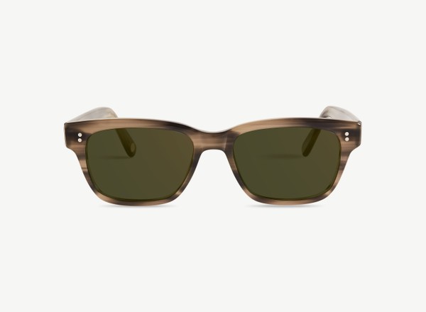 Front view of a pair of eyeglasses called the Exec in Ash