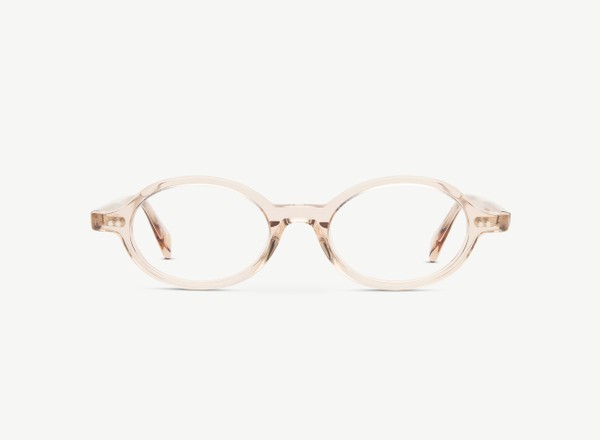 Front view of a pair of eyeglasses called the Archivist in Nude