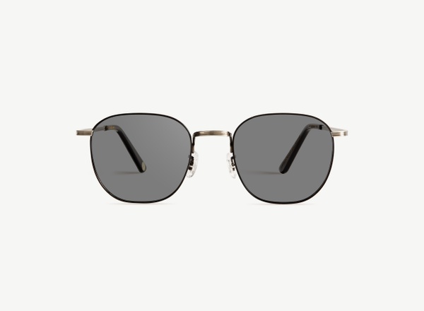 Front view of a pair of eyeglasses called the Trendsetter in Gunmetal