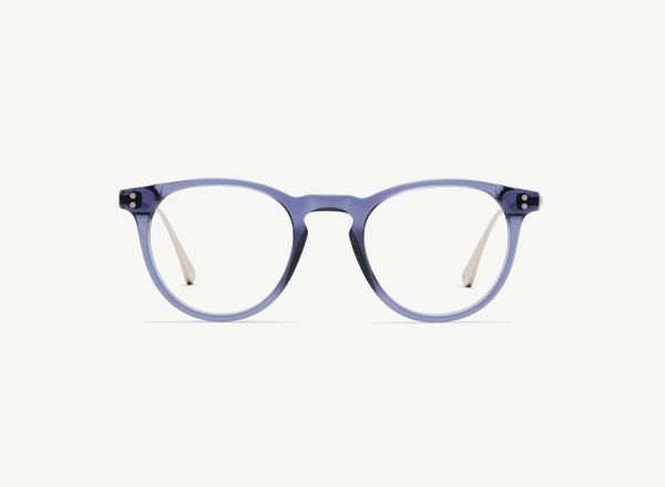Front view of a pair of eyeglasses called the Mediator in Midnight