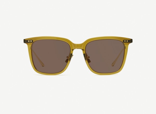 Front view of a pair of eyeglasses called the Manager in Olive