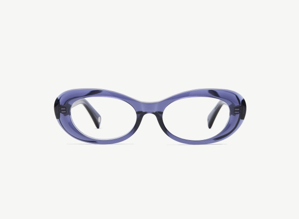 Front view of a pair of eyeglasses called the Oracle in Midnight