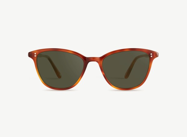 Front view of a pair of eyeglasses called the Dancer in Amber