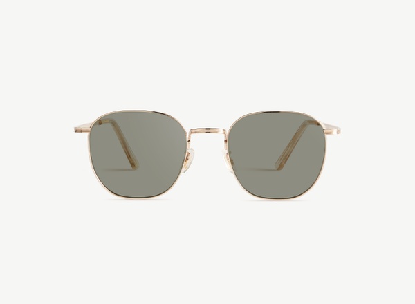 Front view of a pair of eyeglasses called the Trendsetter in Gold