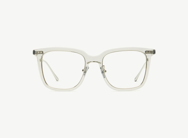 Front view of a pair of eyeglasses called the Manager in Smoke
